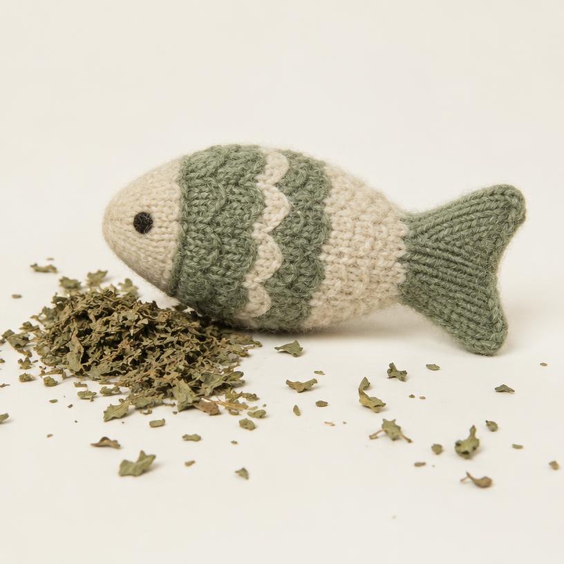 Knitted Fish Catnip Toy
